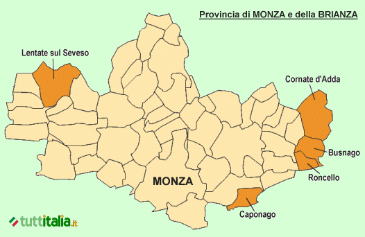 Provincia di Monza con 55 comuni