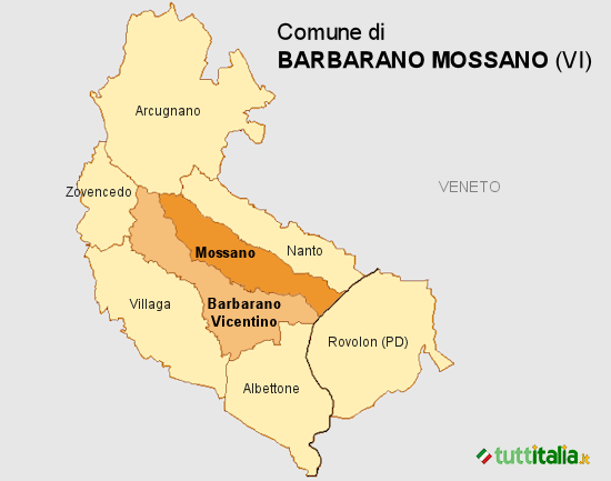 Cartina del Comune di Barbarano Mossano
