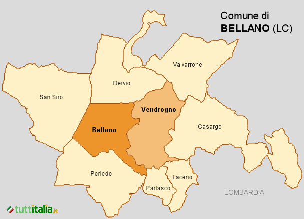 Cartina del Comune di Bellano