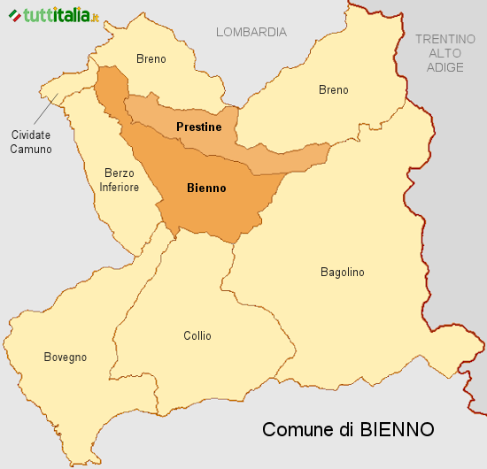 Cartina del Comune di Bienno