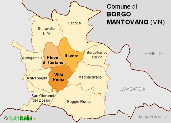 Cartina del Comune di Borgo Mantovano