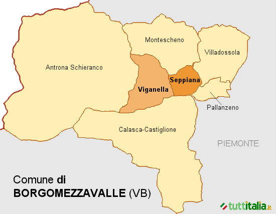 Cartina del Comune di Borgomezzavalle