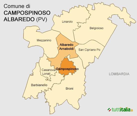 Cartina del Comune di Campospinoso Albaredo