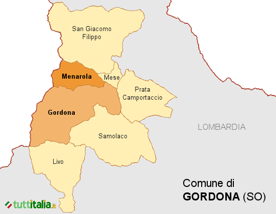 Cartina del Comune di Gordona