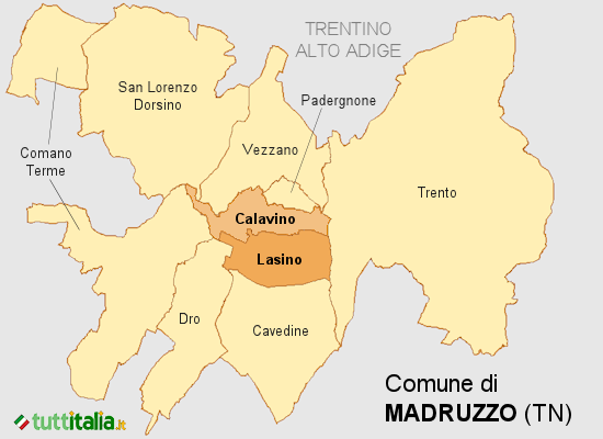 Cartina del Comune di Madruzzo