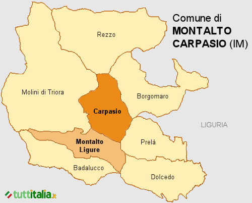 Cartina del Comune di Montalto Carpasio