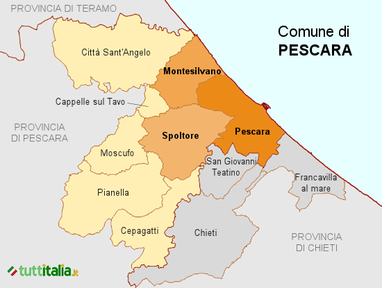 Cartina del Comune di Pescara