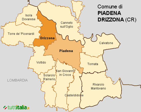 Cartina del Comune di Piadena Drizzona