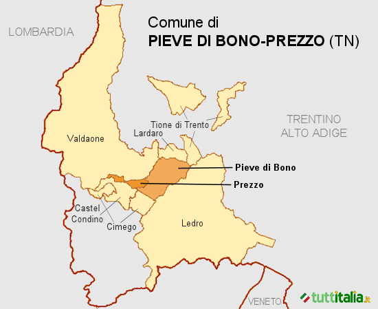 Cartina del Comune di Pieve di Bono-Prezzo