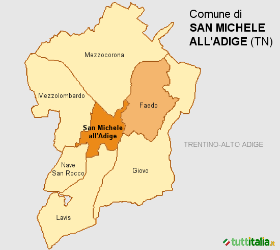 Cartina del Comune di San Michele all'Adige