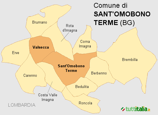 Cartina del Comune di Sant'Omobono Terme