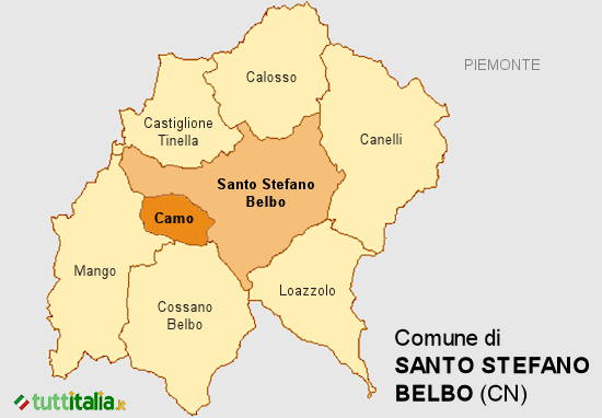Cartina del Comune di Santo Stefano Belbo