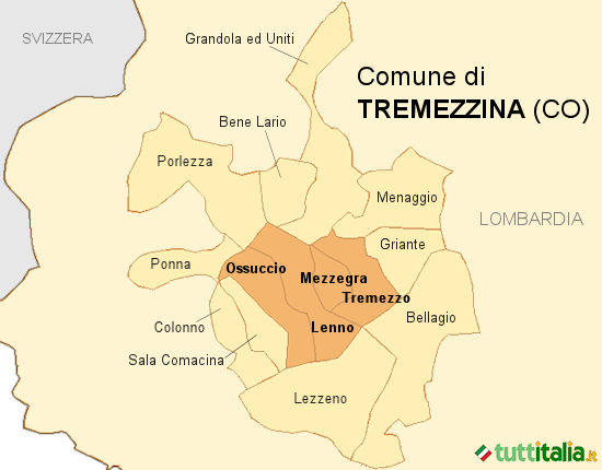Cartina del Comune di Tremezzina