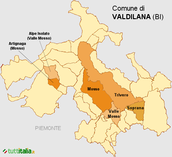 Cartina del Comune di Valdilana