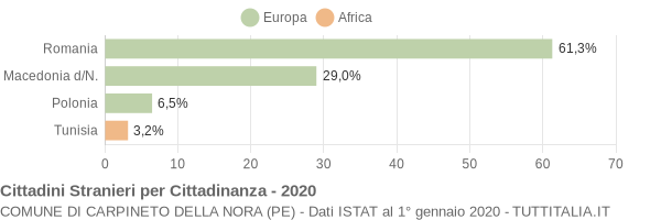 Grafico cittadinanza stranieri - Carpineto della Nora 2020