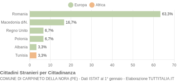 Grafico cittadinanza stranieri - Carpineto della Nora 2022