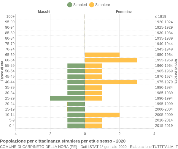 Grafico cittadini stranieri - Carpineto della Nora 2020