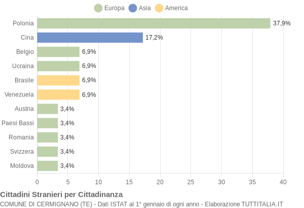 Grafico cittadinanza stranieri - Cermignano 2005
