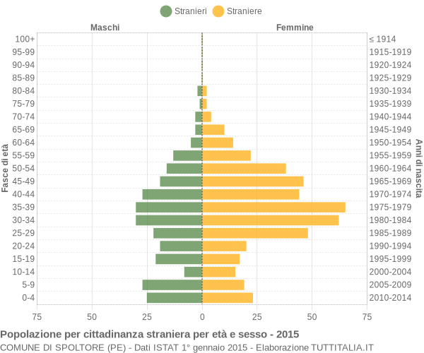 Grafico cittadini stranieri - Spoltore 2015