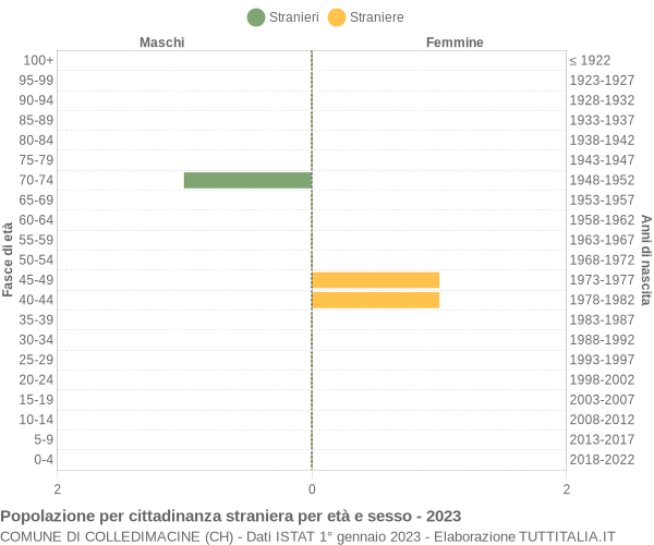 Grafico cittadini stranieri - Colledimacine 2023