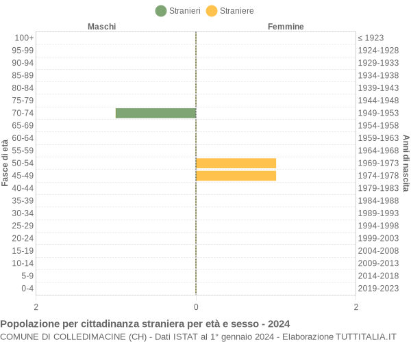 Grafico cittadini stranieri - Colledimacine 2024