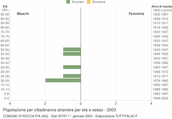 Grafico cittadini stranieri - Rocca Pia 2003