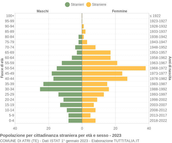 Grafico cittadini stranieri - Atri 2023