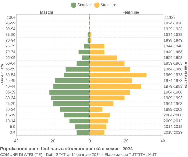 Grafico cittadini stranieri - Atri 2024