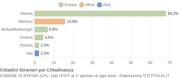 Grafico cittadinanza stranieri - Rapino 2004