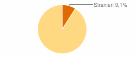 Percentuale cittadini stranieri Comune di Rocca di Mezzo (AQ)