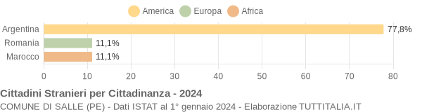 Grafico cittadinanza stranieri - Salle 2024