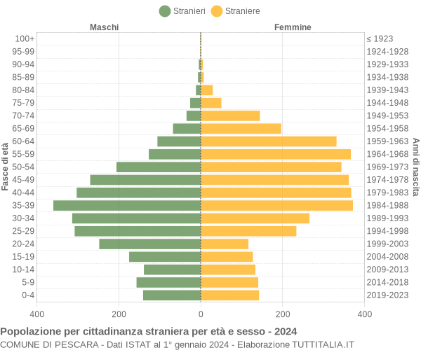 Grafico cittadini stranieri - Pescara 2024