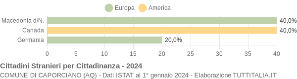 Grafico cittadinanza stranieri - Caporciano 2024