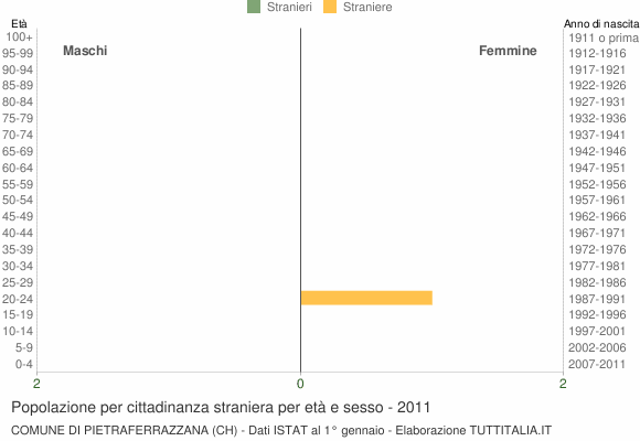 Grafico cittadini stranieri - Pietraferrazzana 2011