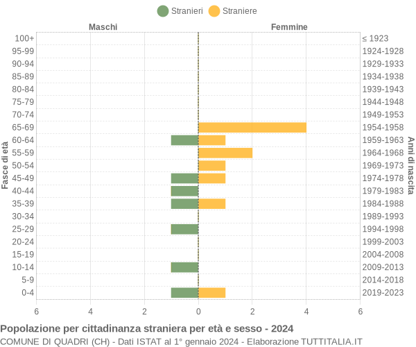 Grafico cittadini stranieri - Quadri 2024