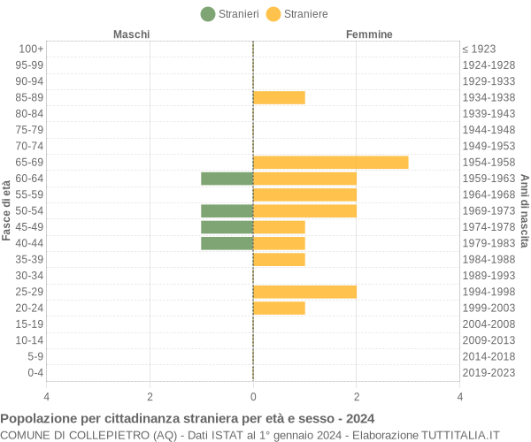 Grafico cittadini stranieri - Collepietro 2024