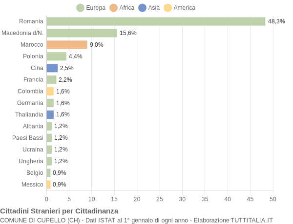 Grafico cittadinanza stranieri - Cupello 2015