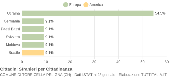 Grafico cittadinanza stranieri - Torricella Peligna 2004