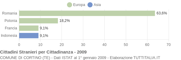 Grafico cittadinanza stranieri - Cortino 2009