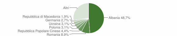 Grafico cittadinanza stranieri - Roseto degli Abruzzi 2005