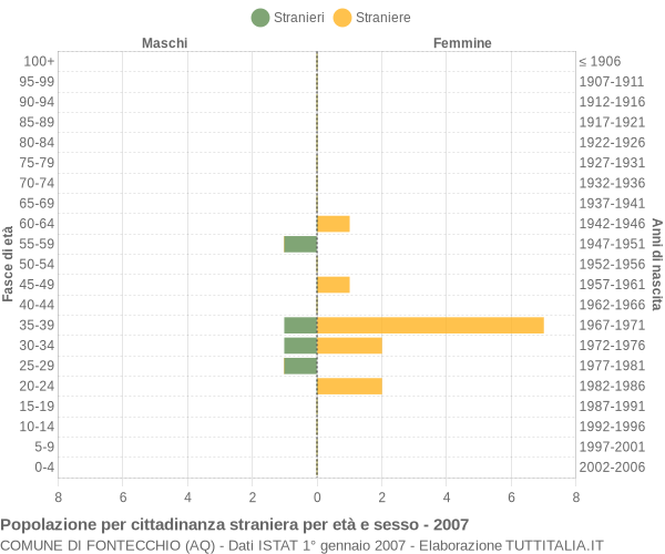 Grafico cittadini stranieri - Fontecchio 2007