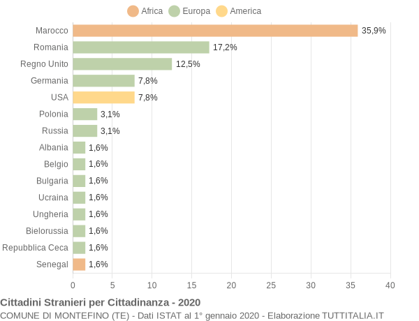 Grafico cittadinanza stranieri - Montefino 2020