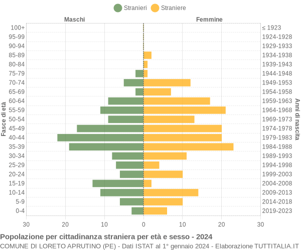 Grafico cittadini stranieri - Loreto Aprutino 2024