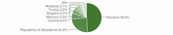 Grafico cittadinanza stranieri - Lucoli 2011