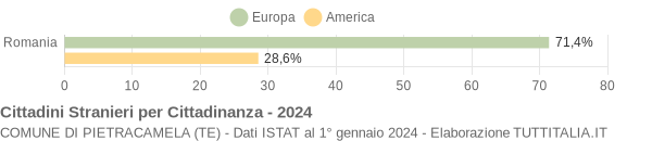 Grafico cittadinanza stranieri - Pietracamela 2024