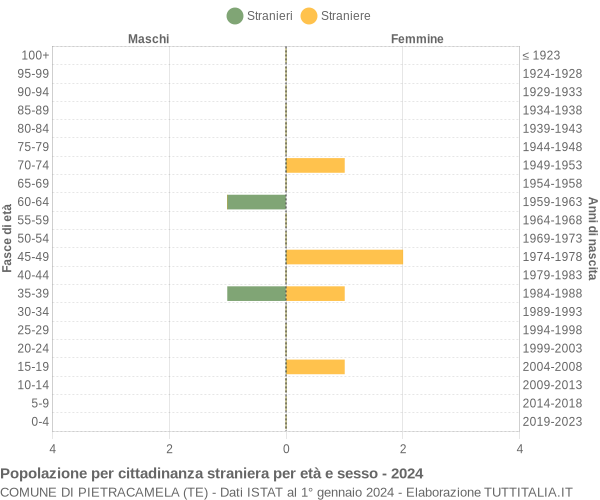 Grafico cittadini stranieri - Pietracamela 2024