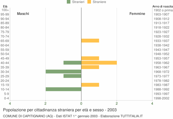 Grafico cittadini stranieri - Capitignano 2003