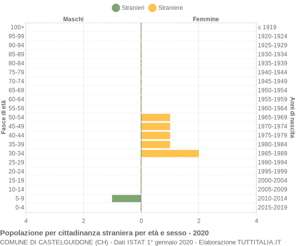 Grafico cittadini stranieri - Castelguidone 2020