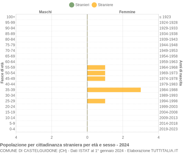 Grafico cittadini stranieri - Castelguidone 2024