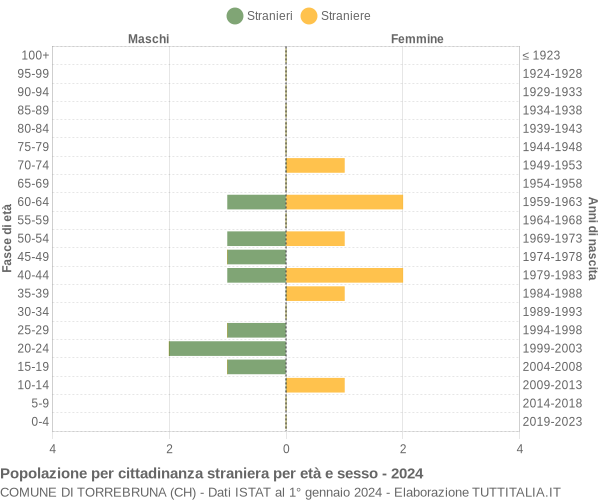 Grafico cittadini stranieri - Torrebruna 2024